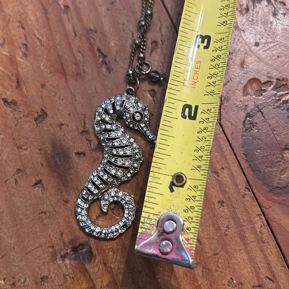 STUNNING VTG RHINESTONE SEAHORSE NECKLACE rare unique vintage collectible - Picture 4 of 4